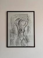 Schilderij houtskool tekening incl frame, Ophalen