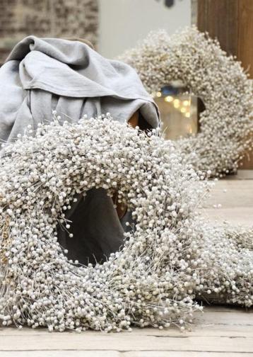 Decoratieve krans vlaskrans 40cm deurkrans vlas beschikbaar voor biedingen