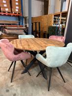 Eettafel mangohout 130 cm rond nieuw, Huis en Inrichting, Tafels | Eettafels, Ophalen of Verzenden, Nieuw, Rond, 100 tot 150 cm