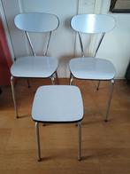 kruk en 2 stoelen, vintage , jaren 50-60, Ophalen, Gebruikt, Overige materialen