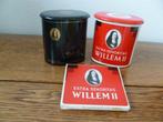 Willem II (Vintage): 2 sigarenblikken en 1 doosje., Ophalen of Verzenden, Gebruikt, Tabaksdoos of Verpakking
