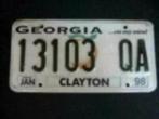 Kentekenplaat licenseplate Georgia USA, Verzamelen, Verzenden, Gebruikt, Auto's
