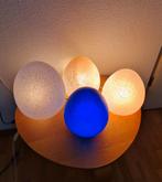 Egglamp eilamp tafellampen (4) glas wit (licht) blauw roze, Ophalen, Modern interieur design, Gebruikt, Glas