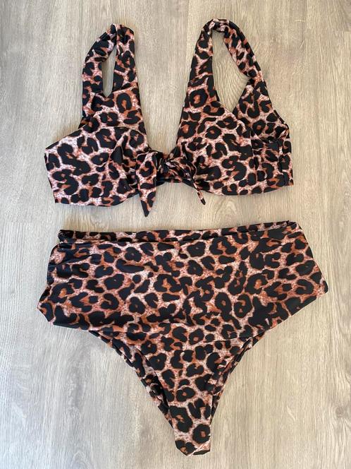 Panterprint bikini, Kleding | Dames, Badmode en Zwemkleding, Zo goed als nieuw, Bikini, Bruin, Ophalen of Verzenden