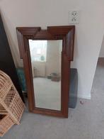 Antieke Rechthoekige Spiegel met Houten Frame, Huis en Inrichting, Woonaccessoires | Spiegels, Gebruikt, 100 tot 150 cm, Ophalen of Verzenden