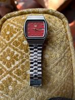 Seiko 5 vintage automatic 7009 3041 rood, Gebruikt, Staal, Polshorloge, Ophalen of Verzenden