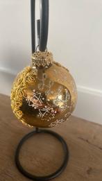 Oude kerstbal met glitter en band, Ophalen of Verzenden