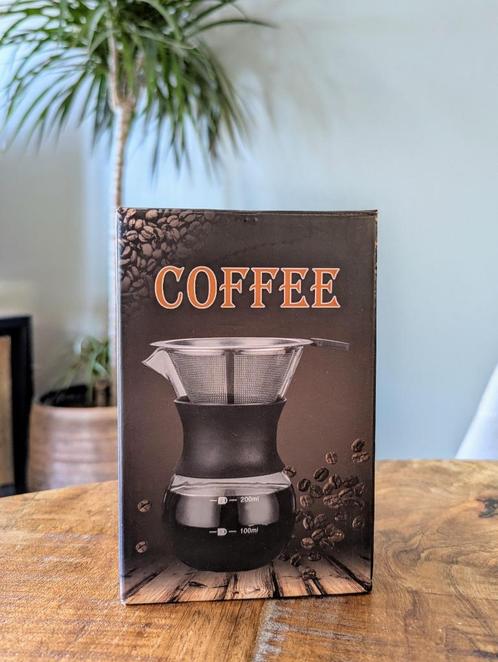 Pour Over Koffiepot met Permanent RVS koffiefilter 500 ml, Huis en Inrichting, Keuken | Keukenbenodigdheden, Nieuw, Ophalen of Verzenden