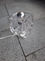 Twee mooie glazen  kubus lampen., Huis en Inrichting, Lampen | Tafellampen, Ophalen, Zo goed als nieuw, Glas, Minder dan 50 cm