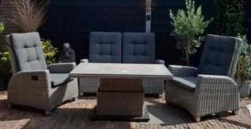 Loungeset grijs Wicker Hollywood incl. kussens donker grijs beschikbaar voor biedingen