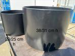 Zwarte Kunststof Bloempotten Set, Ophalen, Kunststof, Gebruikt, Minder dan 60 cm