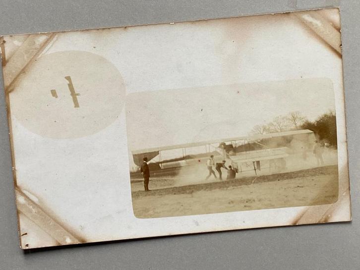 Fotokaart van een zeer vroeg vliegtuig ca. 1900 (Duits), Verzamelen, Luchtvaart en Vliegtuigspotten, Kaart, Foto of Prent, Ophalen of Verzenden