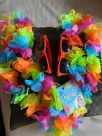 Hawaï garland bloemenkrans en bril, Nieuw, Carnaval, Versiering, Ophalen of Verzenden