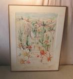 Mooi Geschilderd Aquarel 'Zuiders Dorpje' - Monique Raise, Antiek en Kunst, Kunst | Schilderijen | Klassiek, Ophalen of Verzenden