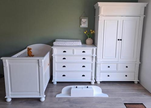 Babykamer compleet wit landelijk hout, Kinderen en Baby's, Kinderkamer | Complete kinderkamers, Zo goed als nieuw, Jongetje of Meisje