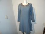 Hemisphere oceaan blauwe cashmere jurk kralen halslijn 38, Maat 38/40 (M), Zo goed als nieuw, Knielengte, Verzenden