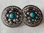 Zilveren Zeeuwse oorbellen Turkoois, Verzenden, Gebruikt, Zilver, Zilver