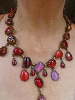 ‘De Luxe NYC/A’DAM’ Red Multi Color Pendanten Collier, Sieraden, Tassen en Uiterlijk, Antieke sieraden, Verzenden, Brons, Ketting