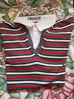 Mooie rood grijs gestreepte Bikkembergs met blouse boord, L, Maat 52/54 (L), Ophalen of Verzenden, Zo goed als nieuw, Bikkembergs