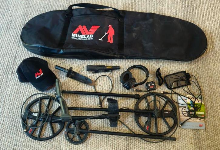 Minelab Equinox 800, 3x schijf, pinpoint WM08, koptelefoon, Hobby en Vrije tijd, Metaaldetectors, Zo goed als nieuw, Ophalen of Verzenden