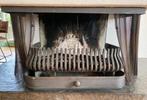Open haard met ijzeren gordijn en aslade, gietijzer 33,5 kg, Huis en Inrichting, Haarden, Ophalen, Gebruikt, Inzethaard, Houthaard