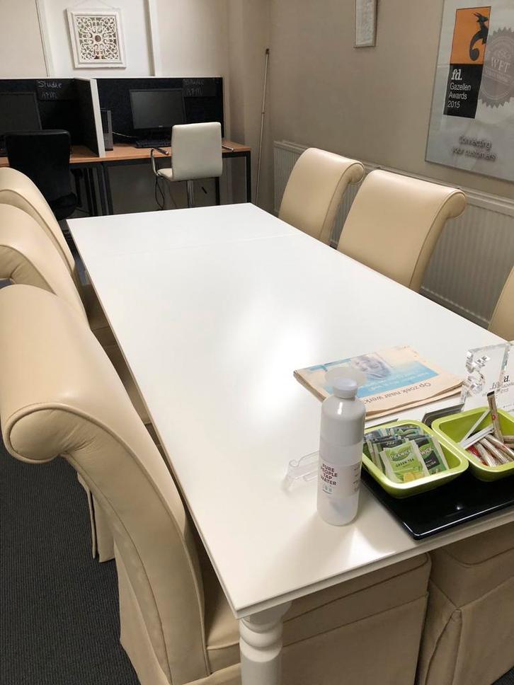 IKEA tafel met 6 stoelen. Geen schade, Huis en Inrichting, Tafels | Eettafels, Zo goed als nieuw, 100 tot 150 cm, 150 tot 200 cm