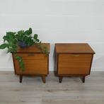 Set vintage nachtkastjes teak, Ophalen of Verzenden, Zo goed als nieuw