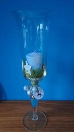 Hoge vaas met kerstdecoratie 50 cm, Huis en Inrichting, Ophalen, Overige kleuren, 50 tot 75 cm, Glas