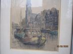 AMSTERDAM, Mooie kleurets Westertoren en omgeving JANSSEN, Antiek en Kunst, Ophalen of Verzenden