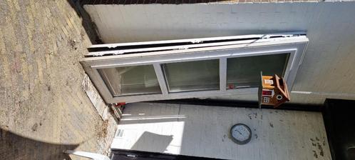 Hardhouten meranti deuren, Doe-het-zelf en Verbouw, Deuren en Horren, Gebruikt, Buitendeur, 200 tot 215 cm, 80 tot 100 cm, Glas