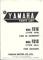 Yamaha FS1 parts list Germany (7728z), Ophalen of Verzenden, Zo goed als nieuw