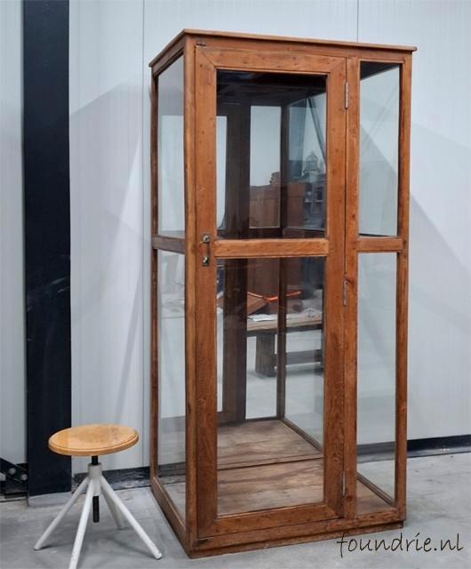 Authentieke Vitrinekast, Huis en Inrichting, Kasten | Vitrinekasten, Nieuw, 150 tot 200 cm, 50 tot 100 cm, 25 tot 50 cm, Ophalen