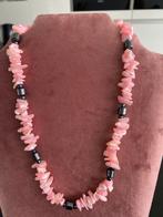 ketting natuurlijke vers water parel nugget & hematiet, Ophalen of Verzenden, Zo goed als nieuw, Roze, Steen of Mineraal