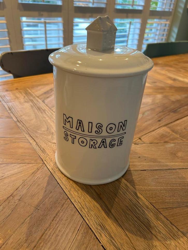 Riviera Maison Voorraadpot - Storage, Huis en Inrichting, Woonaccessoires | Schalen en Manden, Zo goed als nieuw, Schaal, Rond