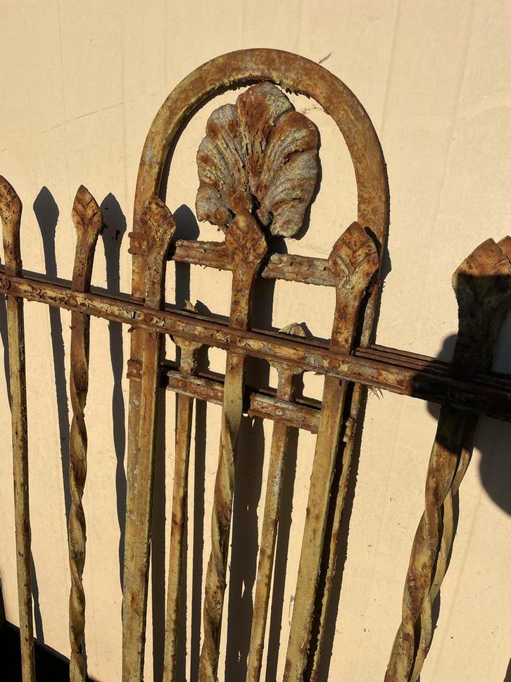 Smeedijzeren Hekwerk met Poort - Diverse Afmetingen, Tuin en Terras, Tuinhekken en Hekwerk, Gebruikt, Sierhekwerk, IJzer, Met poort