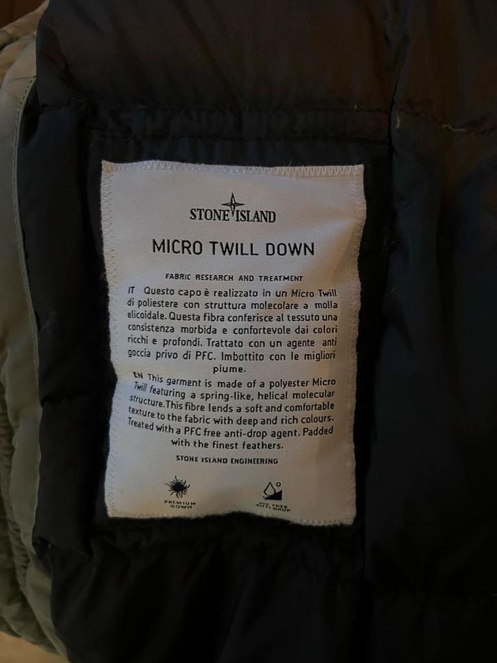 Stone Island Micro Twill Down Winterjas XL, Kleding | Heren, Jassen | Zomer, Zo goed als nieuw, Maat 56/58 (XL), Grijs, Ophalen of Verzenden