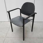 4x houten kantine stoelen / stapelstoelen met stalen frame, Ophalen, Kunststof, Gebruikt, Vier