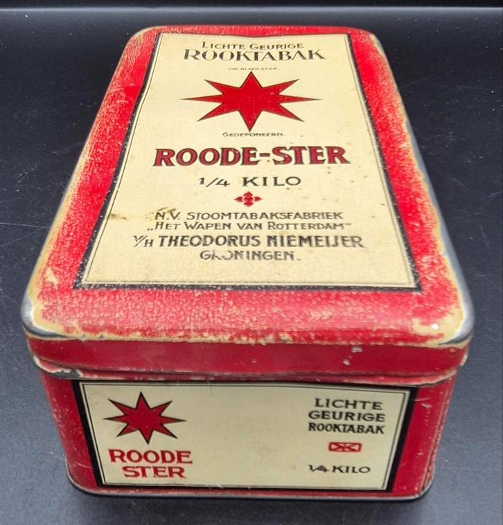 Oud Roode Ster Tabaksblik - Vintage, Verzamelen, Blikken, Gebruikt, Overige, Overige merken, Ophalen of Verzenden