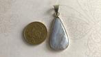 Grote zilveren 925 hanger edelsteen blauwe Chalcedoon, Overige voorstellingen, Blauw, Nieuw, Ophalen of Verzenden
