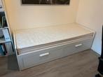 Brimnes Bedbank/Uitschuifbed + 2 matrassen, Huis en Inrichting, Slaapkamer | Bedden, Ophalen, Eenpersoons, Wit, 80 cm