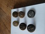 Te koop: 6 oude/ vintage metalen knopen., Hobby en Vrije tijd, Naaien en Fournituren, Ophalen of Verzenden, Gebruikt, Knoop of Knopen