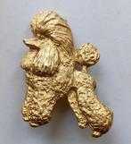Poedel  broche in verguld tin, Verzenden, Zo goed als nieuw, Goud, Overige materialen