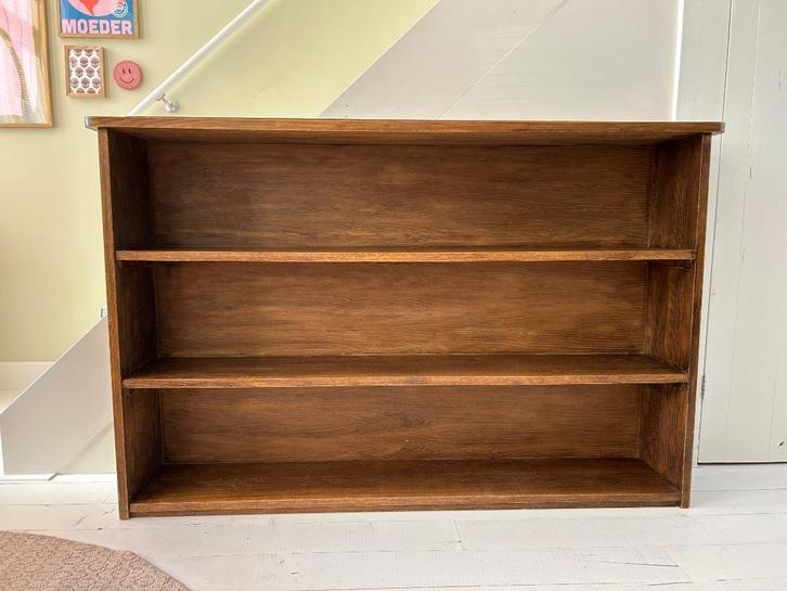 Eiken boekenkast, vakkenkast, dressoir, oud, vintage, hout, Huis en Inrichting, Kasten | Boekenkasten, Gebruikt, 100 tot 150 cm