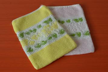 Set van 2 retro vintage jaren 50 / jaren 60 washandjes beschikbaar voor biedingen