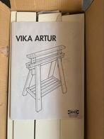 2 nieuwe Ikea Vika Artur wit houten schragen, tafel, bureau, Huis en Inrichting, Tafelonderdelen, Tafelpoot, Nieuw, Rechthoekig