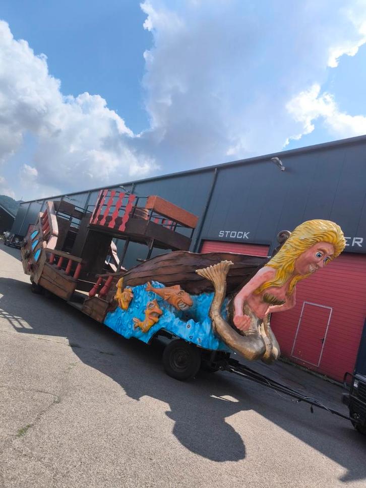 Carnavalswagen te huur - Zeemeermin thema, Hobby en Vrije tijd, Feestartikelen | Verhuur, Gebruikt, Ophalen