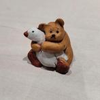 Vintage miniatuur beeldje Beer en gans Annekabouke, Verzamelen, Beelden en Beeldjes, Verzenden, Zo goed als nieuw, Dier