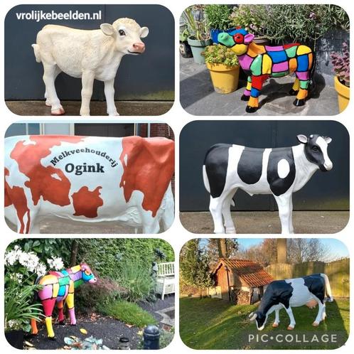 Levensecht beeld geit, beeld varken, kalf, koe beeld, Tuin en Terras, Tuinbeelden, Nieuw, Dierenbeeld, Kunststof, Ophalen