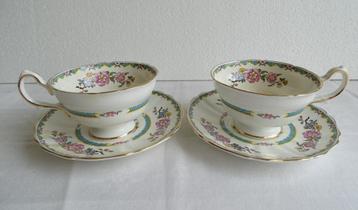 Antiek Grosvenor Bone China kop en schotel Wu Ting 2 stuks beschikbaar voor biedingen