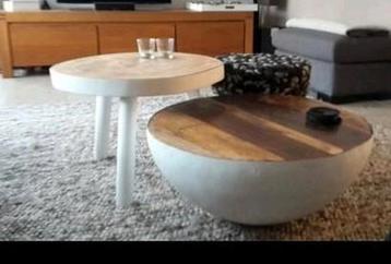 2 Salontafels - bowl en Vintage Look beschikbaar voor biedingen